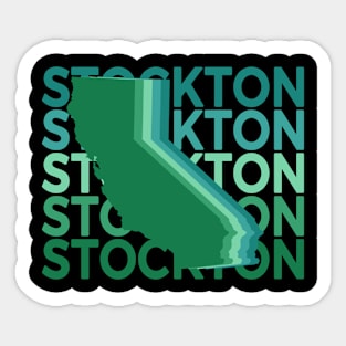 Stockton California Green Repeat Sticker